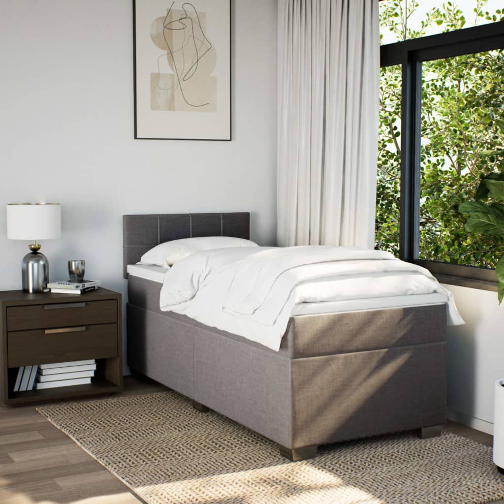 Sommier à lattes de lit avec matelas Taupe 80x200 cm Tissu - XIOS