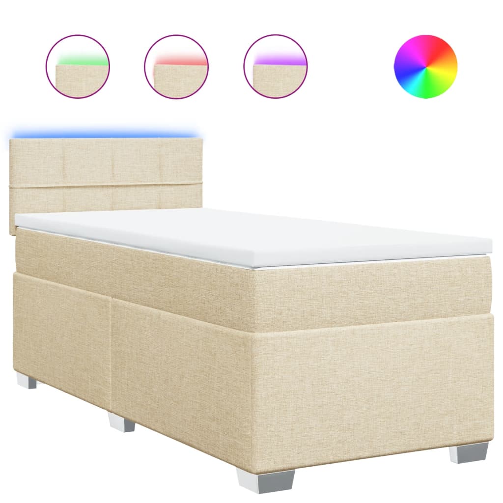 Sommier à lattes de lit avec matelas Crème 80x200 cm Tissu - XIOS