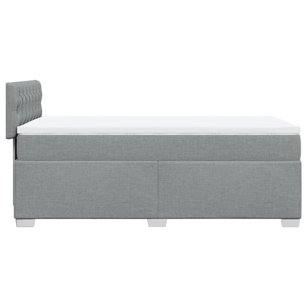 Sommier à lattes de lit avec matelas gris clair 80x200 cm tissu - XIOS