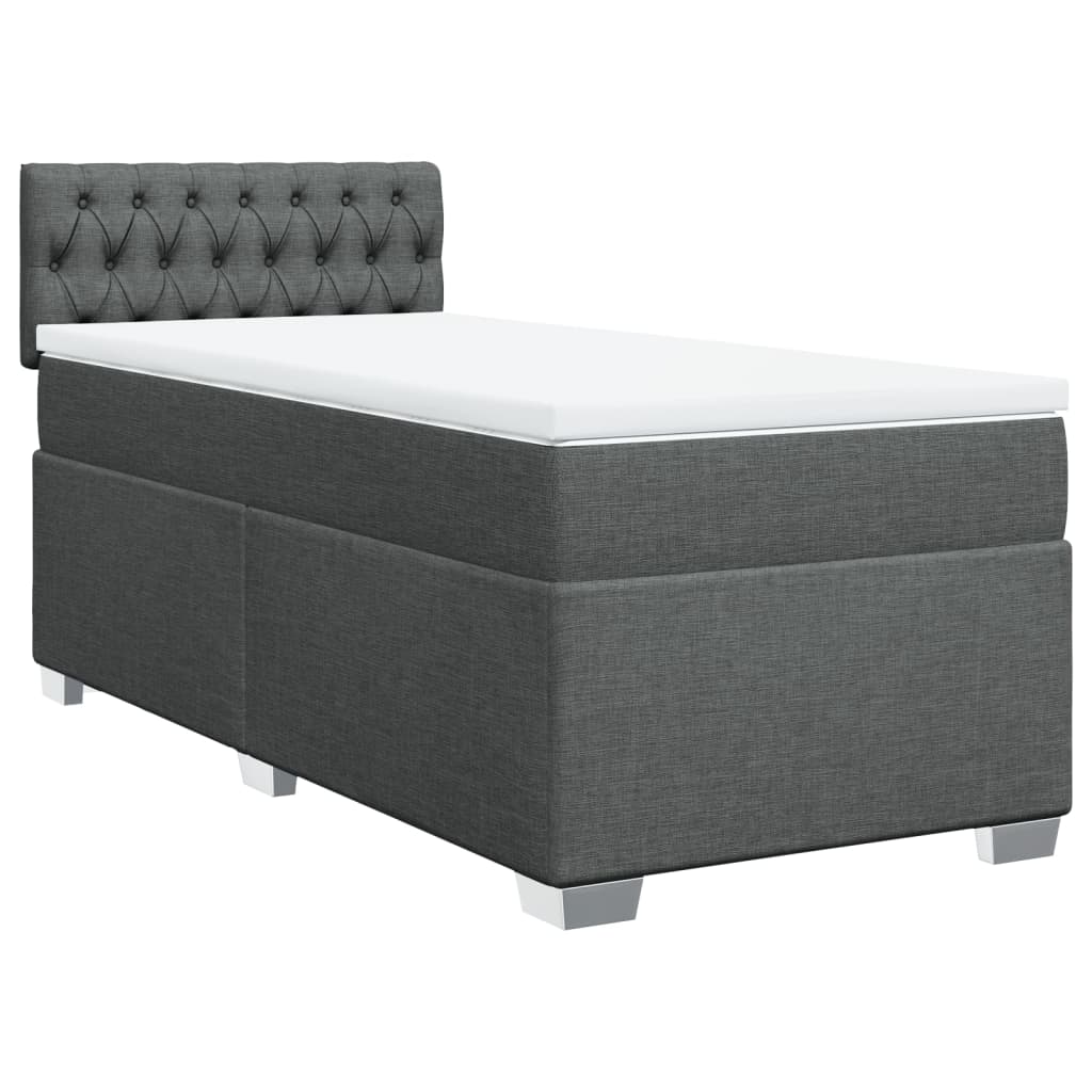 Sommier à lattes de lit avec matelas Gris foncé 80x200 cm Tissu - XIOS