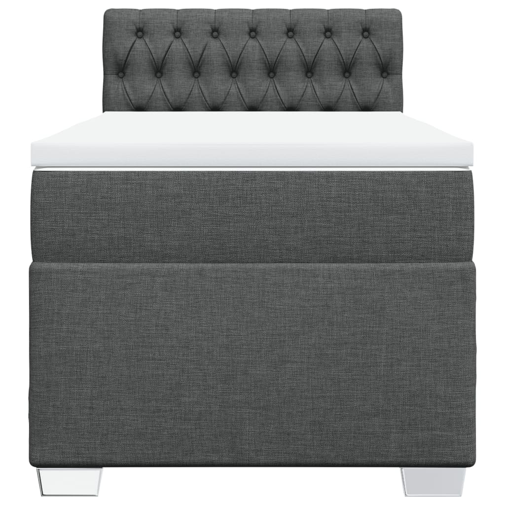Sommier à lattes de lit avec matelas Gris foncé 80x200 cm Tissu - XIOS