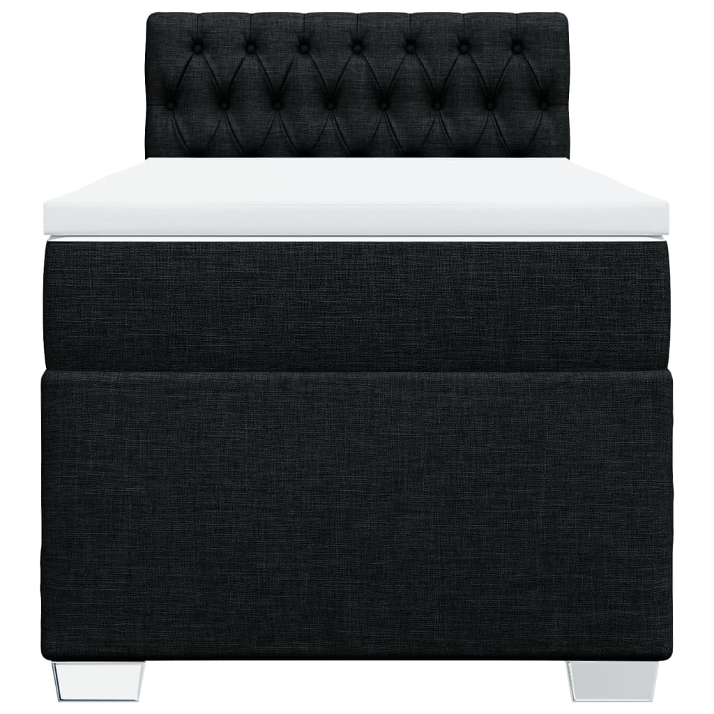 Sommier à lattes de lit et matelas Noir 80x200 cm Tissu - XIOS