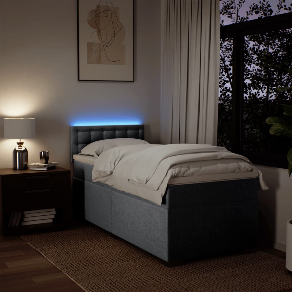 Sommier à lattes de lit avec matelas gris clair 80x200 cm tissu - XIOS