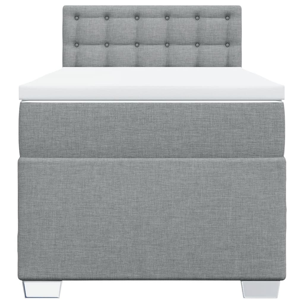 Sommier à lattes de lit avec matelas gris clair 80x200 cm tissu - XIOS
