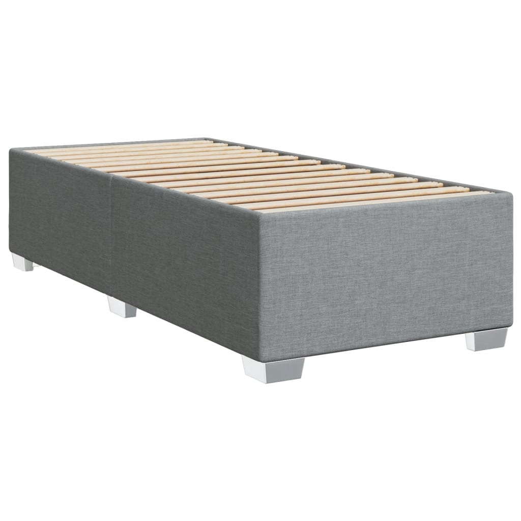 Sommier à lattes de lit avec matelas gris clair 80x200 cm tissu - XIOS