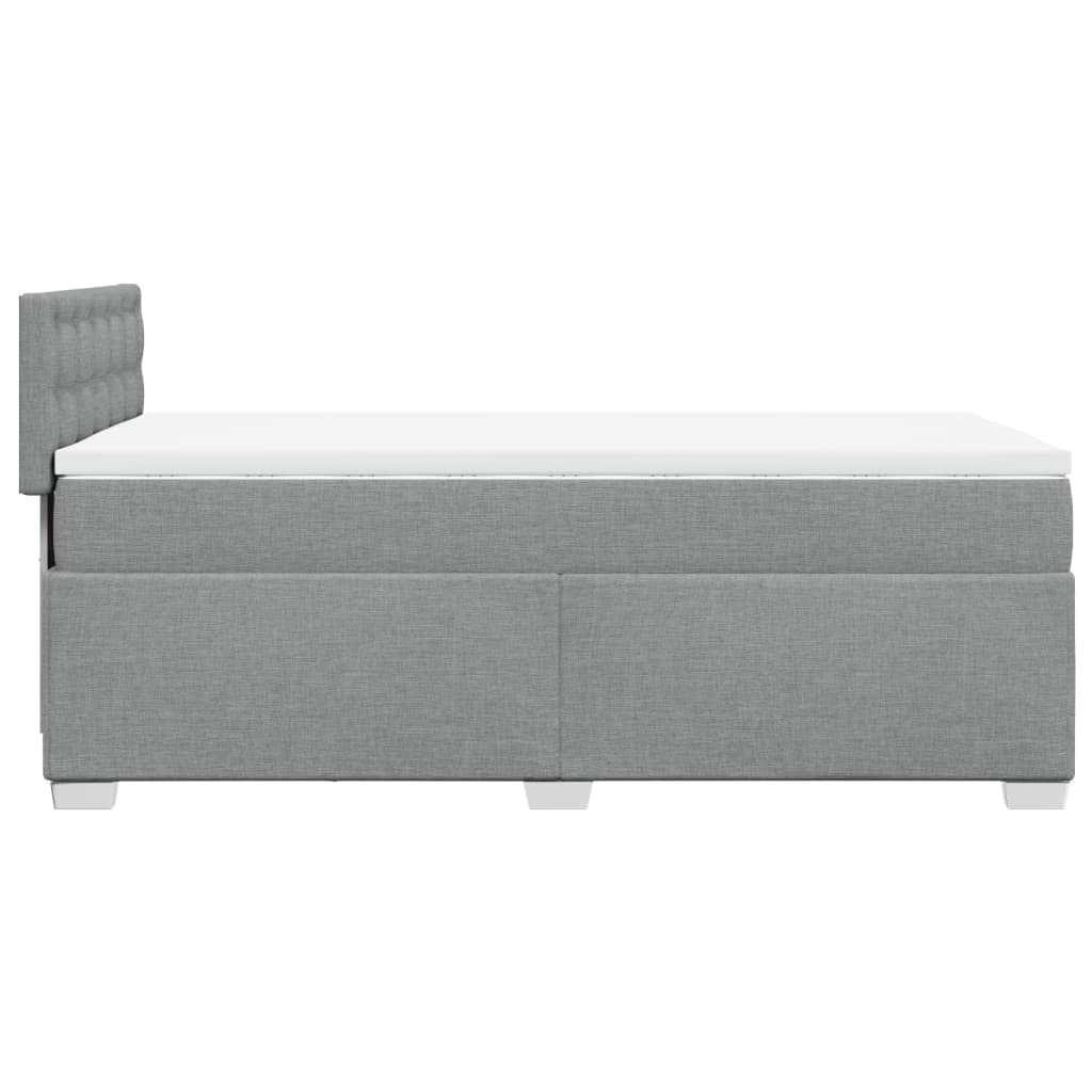 Sommier à lattes de lit avec matelas gris clair 80x200 cm tissu - XIOS