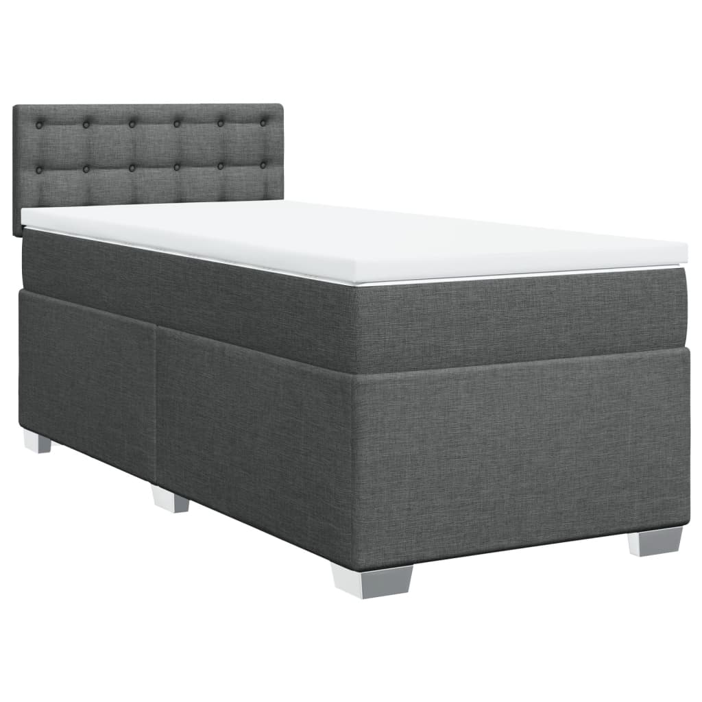 Sommier à lattes de lit avec matelas Gris foncé 80x200 cm Tissu - XIOS