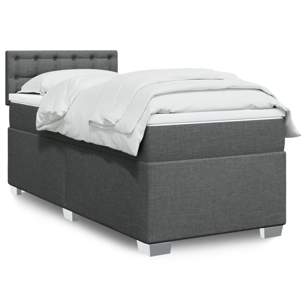 Sommier à lattes de lit avec matelas Gris foncé 80x200 cm Tissu - XIOS