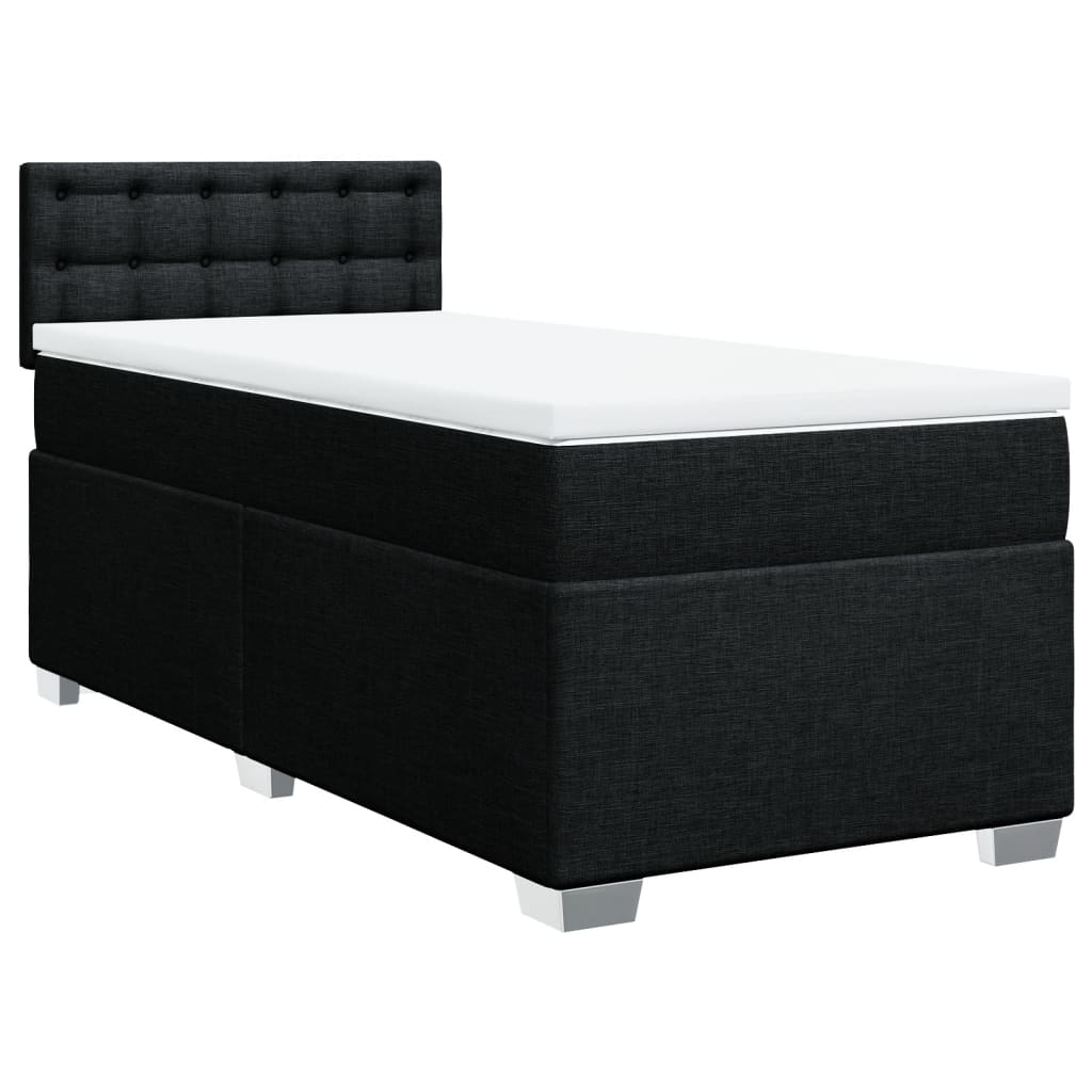 Sommier à lattes de lit et matelas Noir 80x200 cm Tissu - XIOS