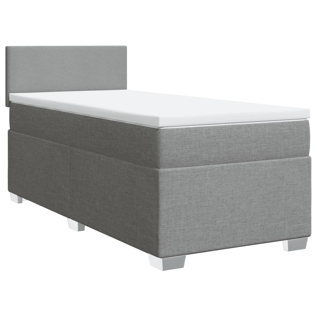 Sommier à lattes de lit et matelas Gris clair 90x190 cm Tissu - XIOS
