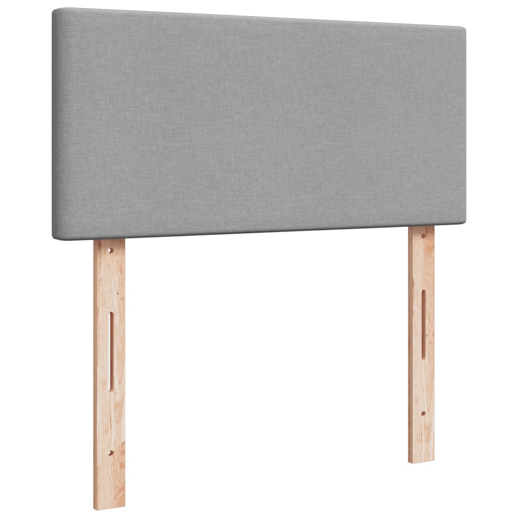 Sommier à lattes de lit et matelas Gris clair 90x190 cm Tissu - XIOS