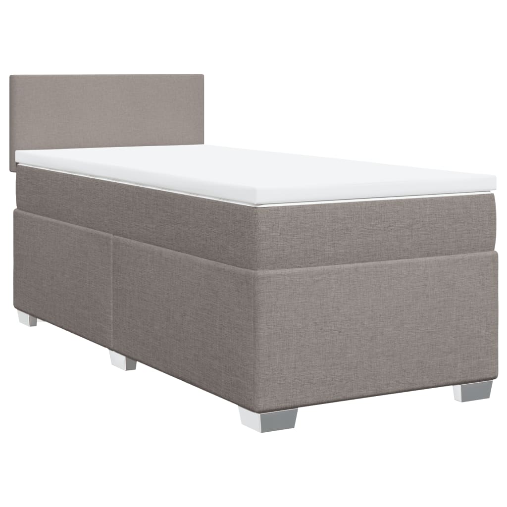 Sommier à lattes de lit avec matelas Taupe 90x190 cm Tissu - XIOS
