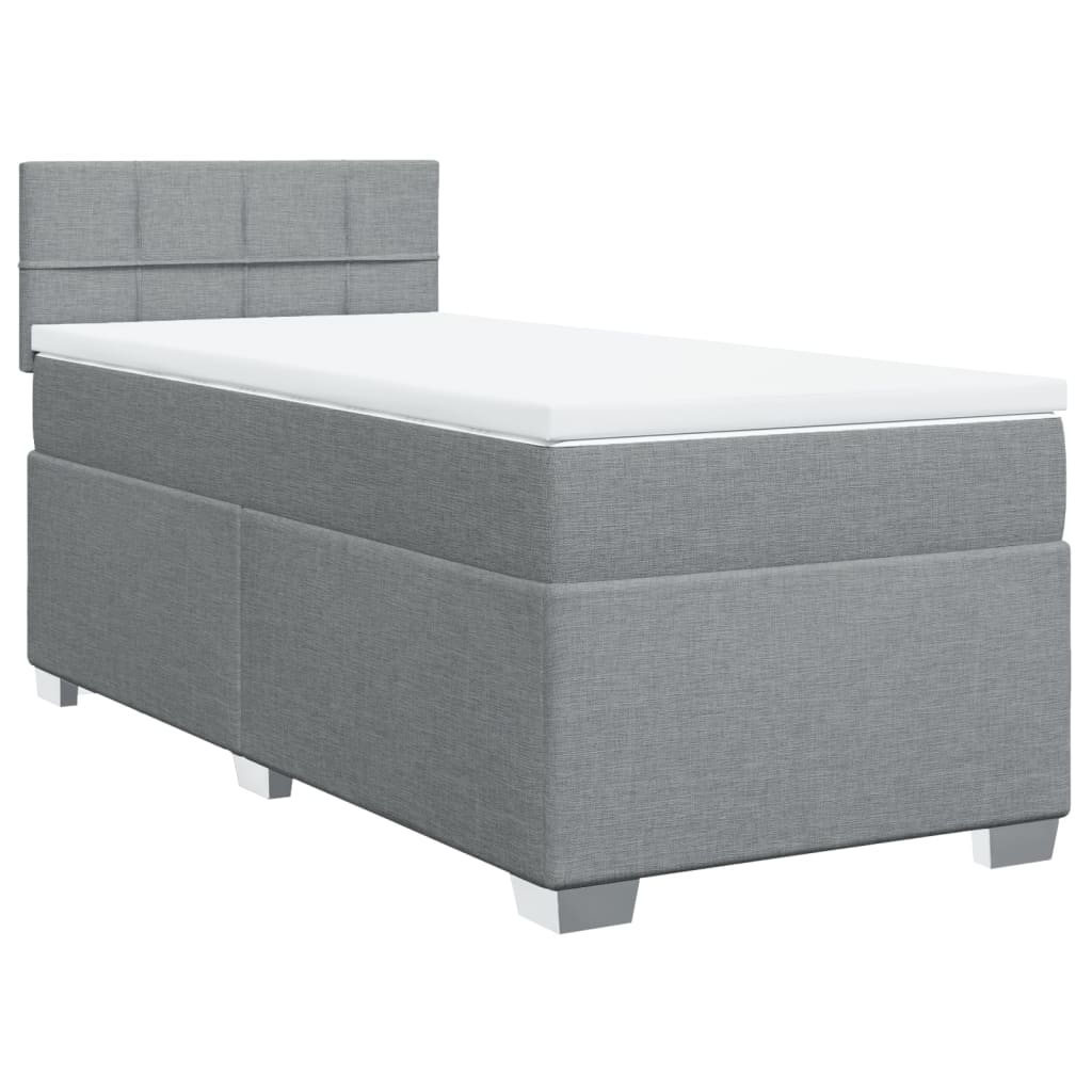 Sommier à lattes de lit et matelas Gris clair 90x190 cm Tissu - XIOS