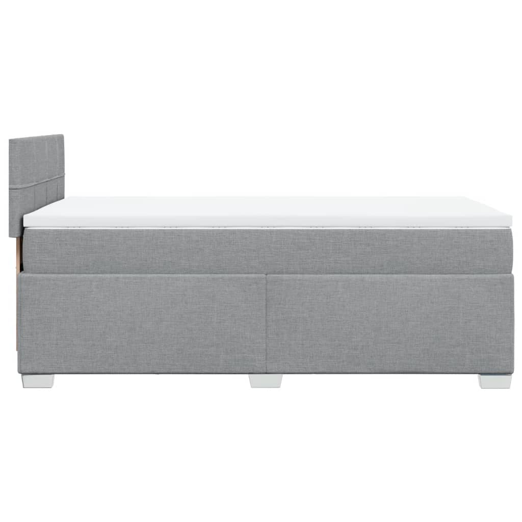 Sommier à lattes de lit et matelas Gris clair 90x190 cm Tissu - XIOS