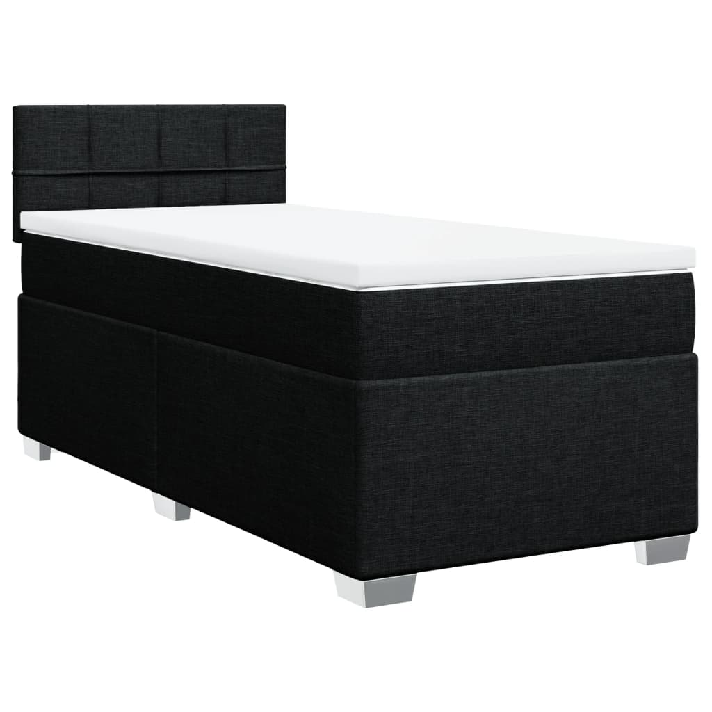 Sommier à lattes de lit avec matelas Noir 90x190 cm Tissu - XIOS