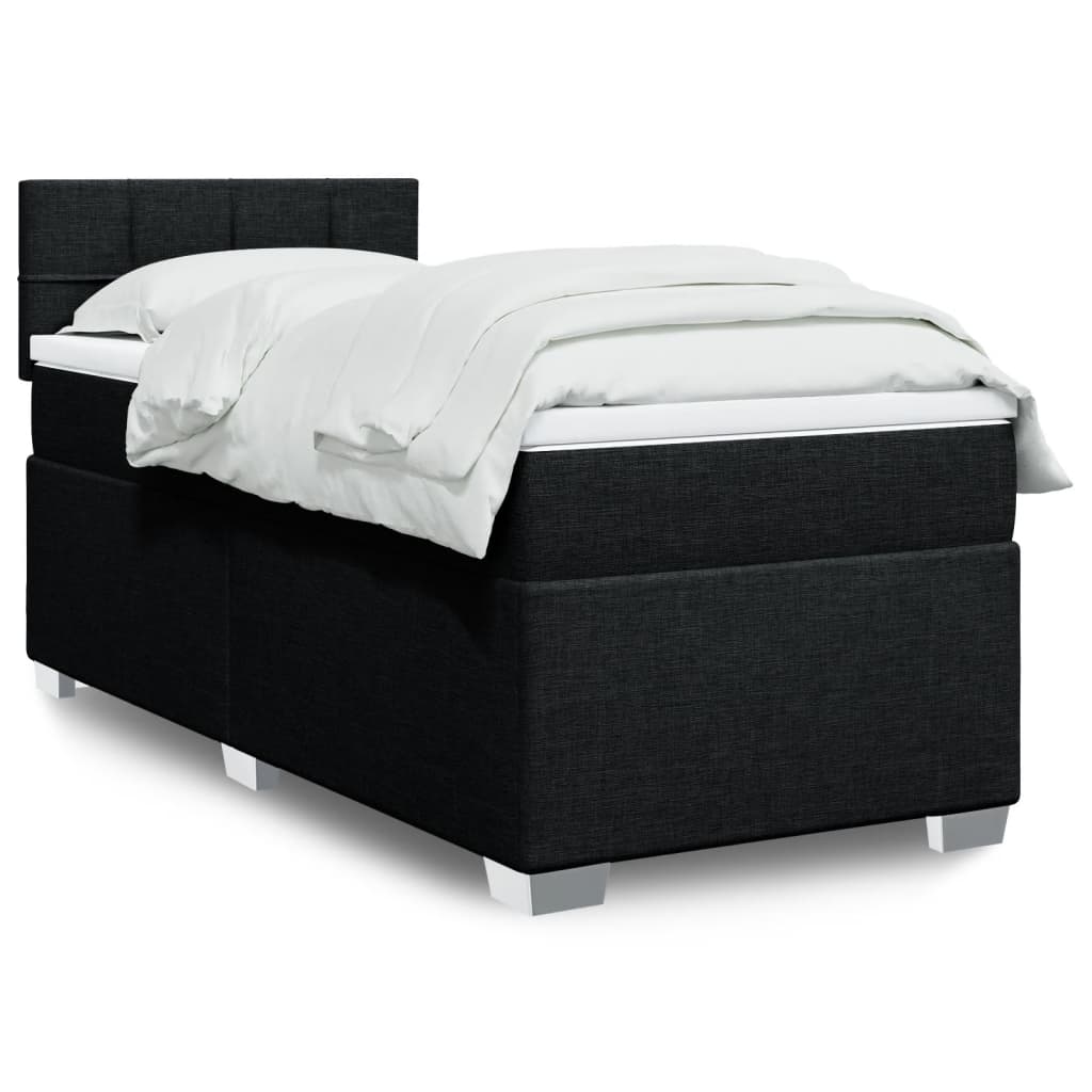 Sommier à lattes de lit avec matelas Noir 90x190 cm Tissu - XIOS