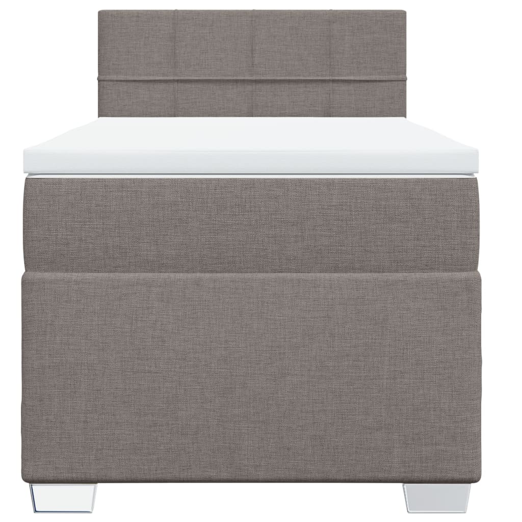 Sommier à lattes de lit avec matelas Taupe 90x190 cm Tissu - XIOS