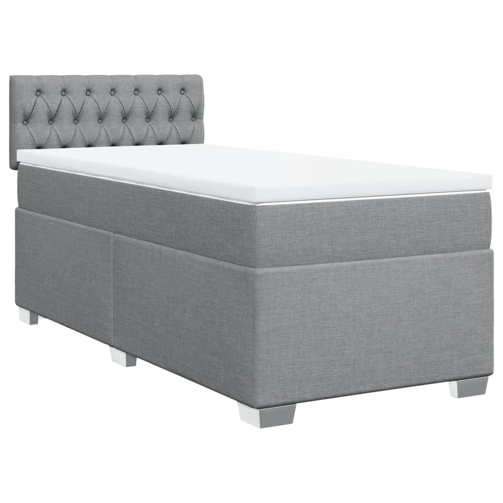 Sommier à lattes de lit et matelas Gris clair 90x190 cm Tissu - XIOS