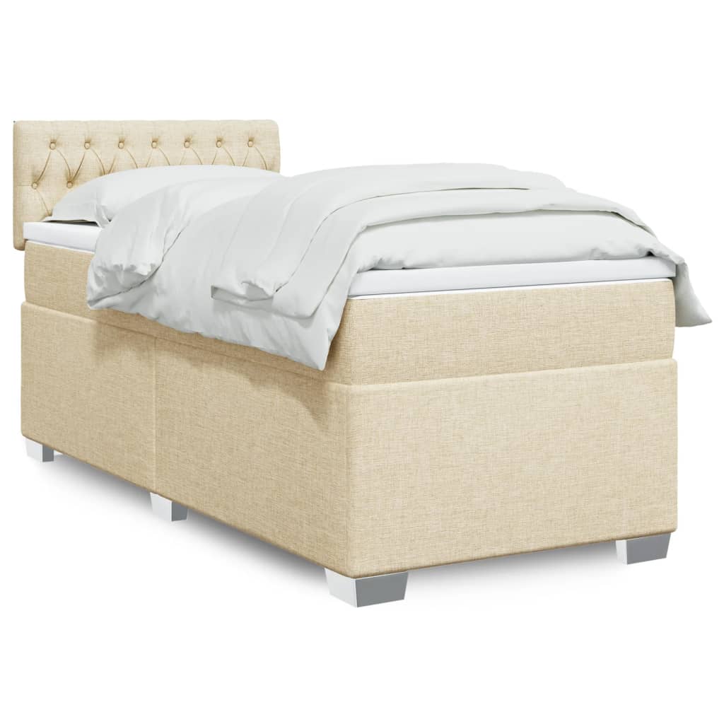 Sommier à lattes de lit et matelas Crème 90x190 cm Tissu - XIOS