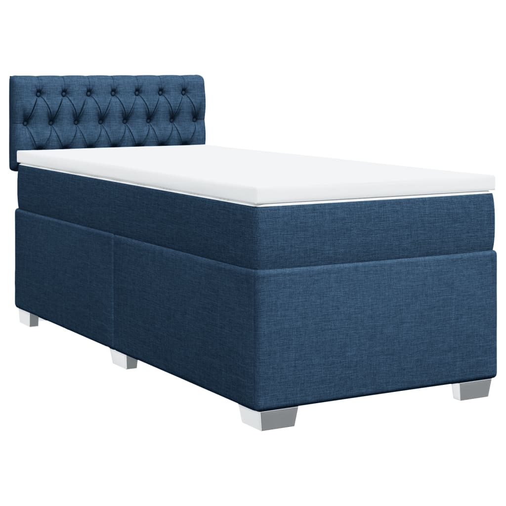 Sommier à lattes de lit avec matelas Bleu 90x190 cm Tissu - XIOS