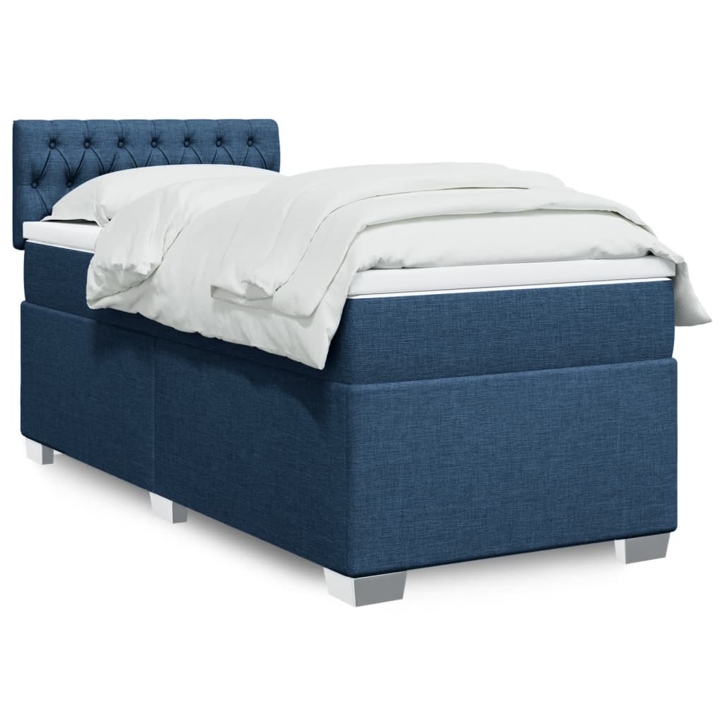 Sommier à lattes de lit avec matelas Bleu 90x190 cm Tissu - XIOS