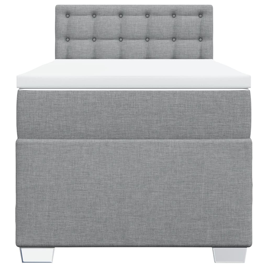 Sommier à lattes de lit et matelas Gris clair 90x190 cm Tissu - XIOS