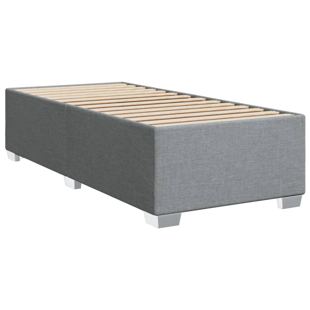 Sommier à lattes de lit et matelas Gris clair 90x190 cm Tissu - XIOS