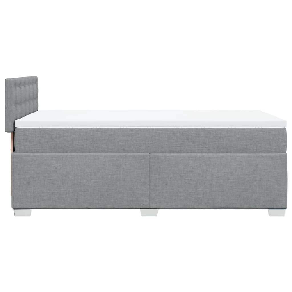 Sommier à lattes de lit et matelas Gris clair 90x190 cm Tissu - XIOS