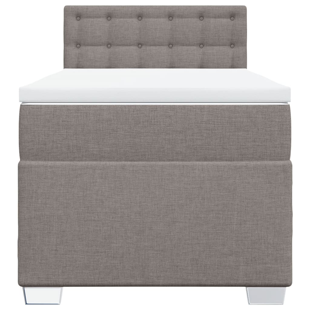 Sommier à lattes de lit avec matelas Taupe 90x190 cm Tissu - XIOS