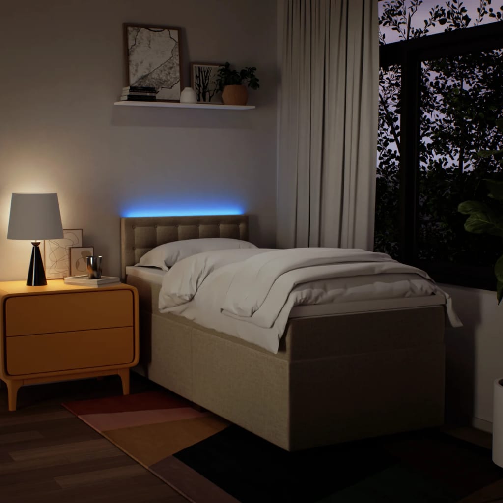Sommier à lattes de lit et matelas Crème 90x190 cm Tissu - XIOS