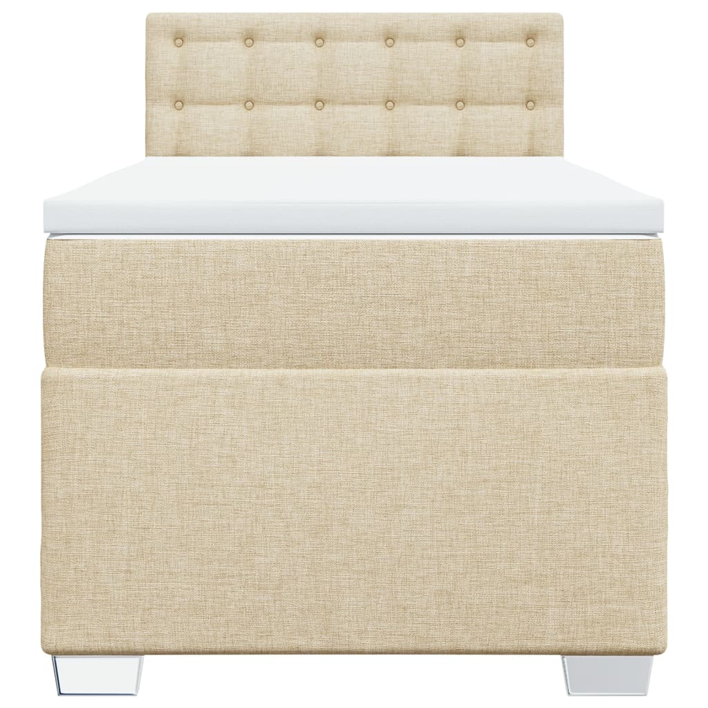 Sommier à lattes de lit et matelas Crème 90x190 cm Tissu - XIOS