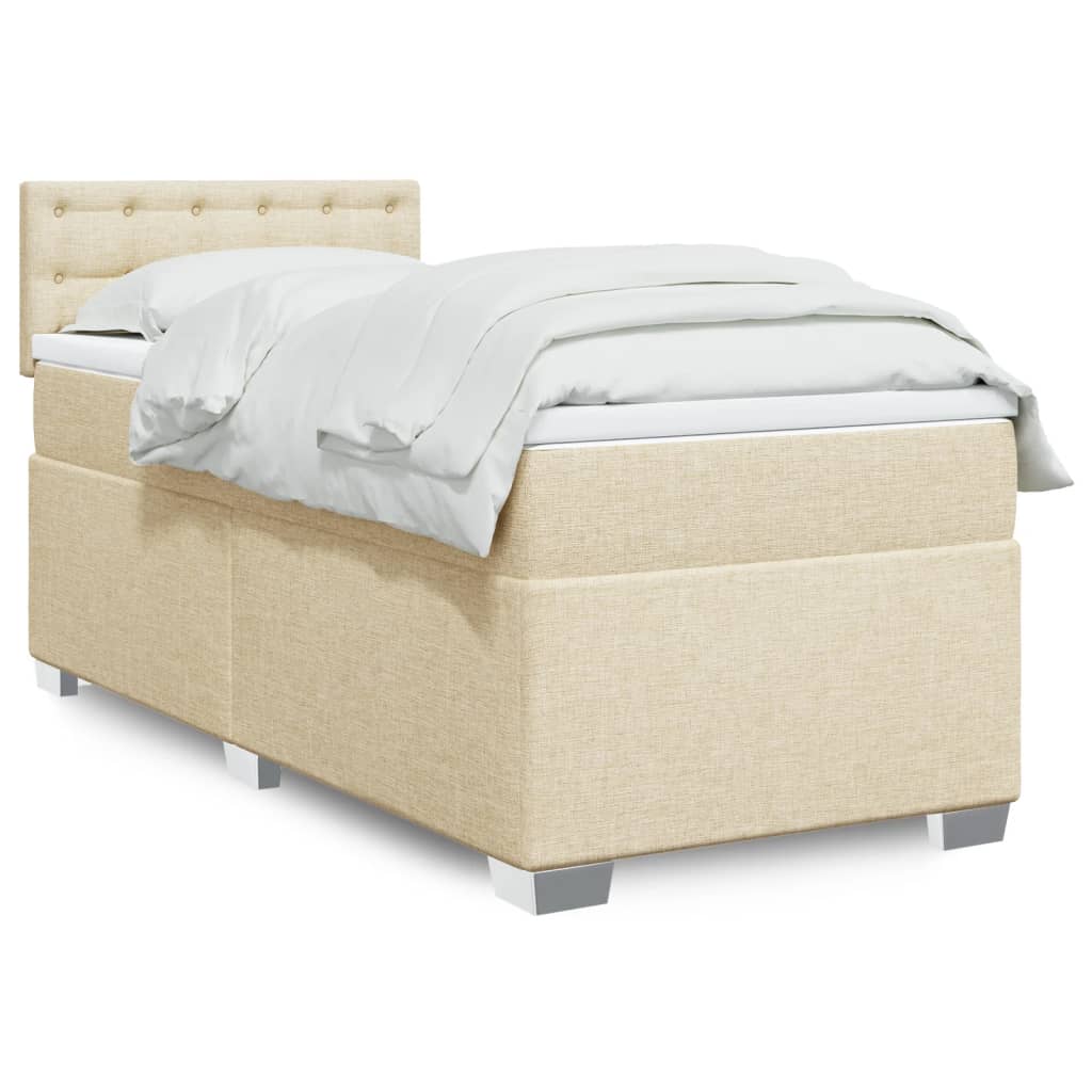 Sommier à lattes de lit et matelas Crème 90x190 cm Tissu - XIOS