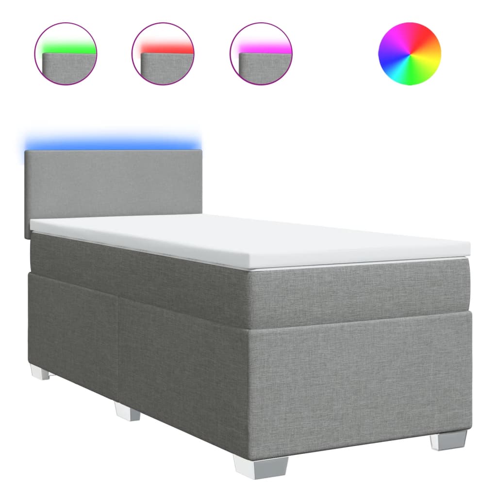 Sommier à lattes de lit avec matelas Gris clair 90x200 cm Tissu - XIOS