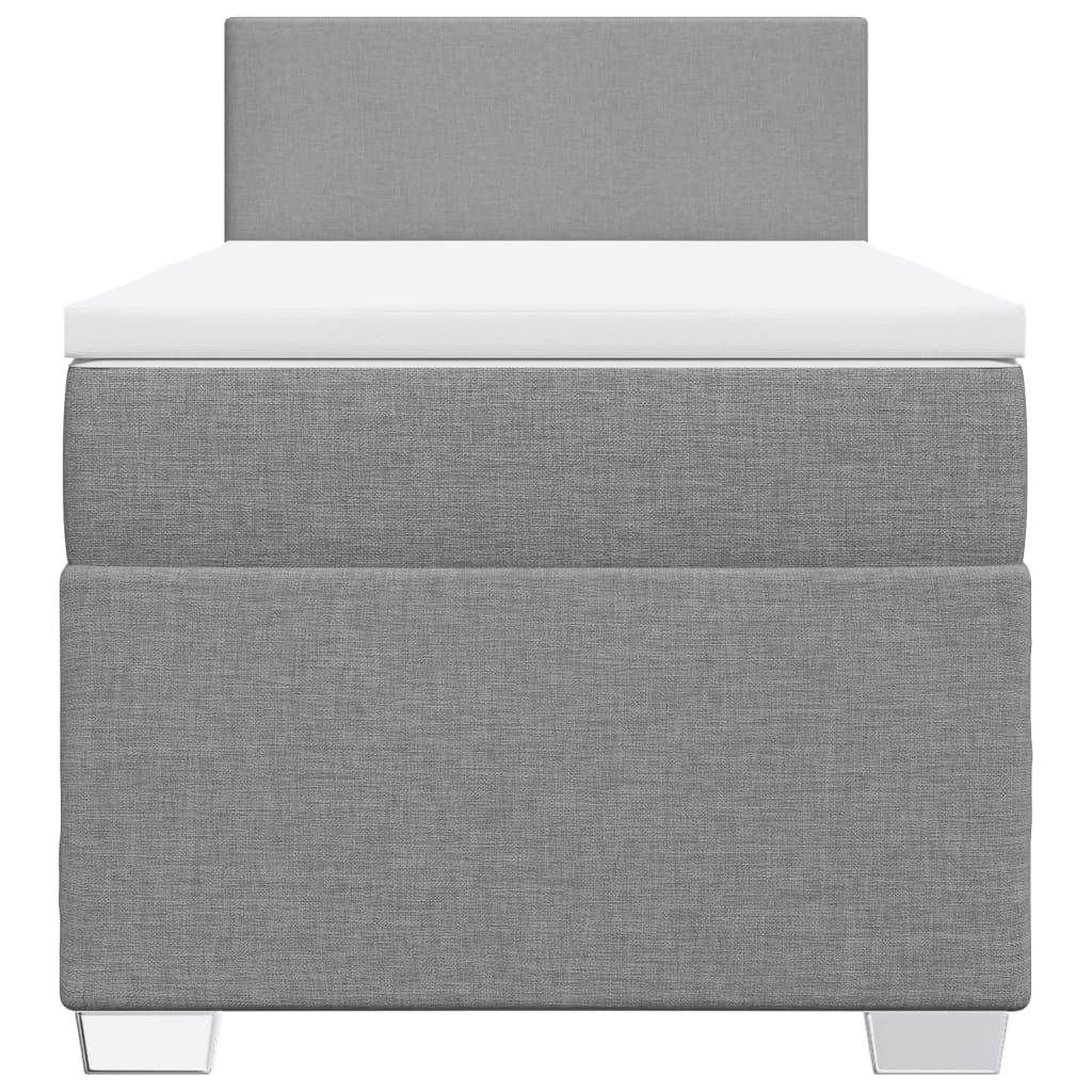 Sommier à lattes de lit avec matelas Gris clair 90x200 cm Tissu - XIOS