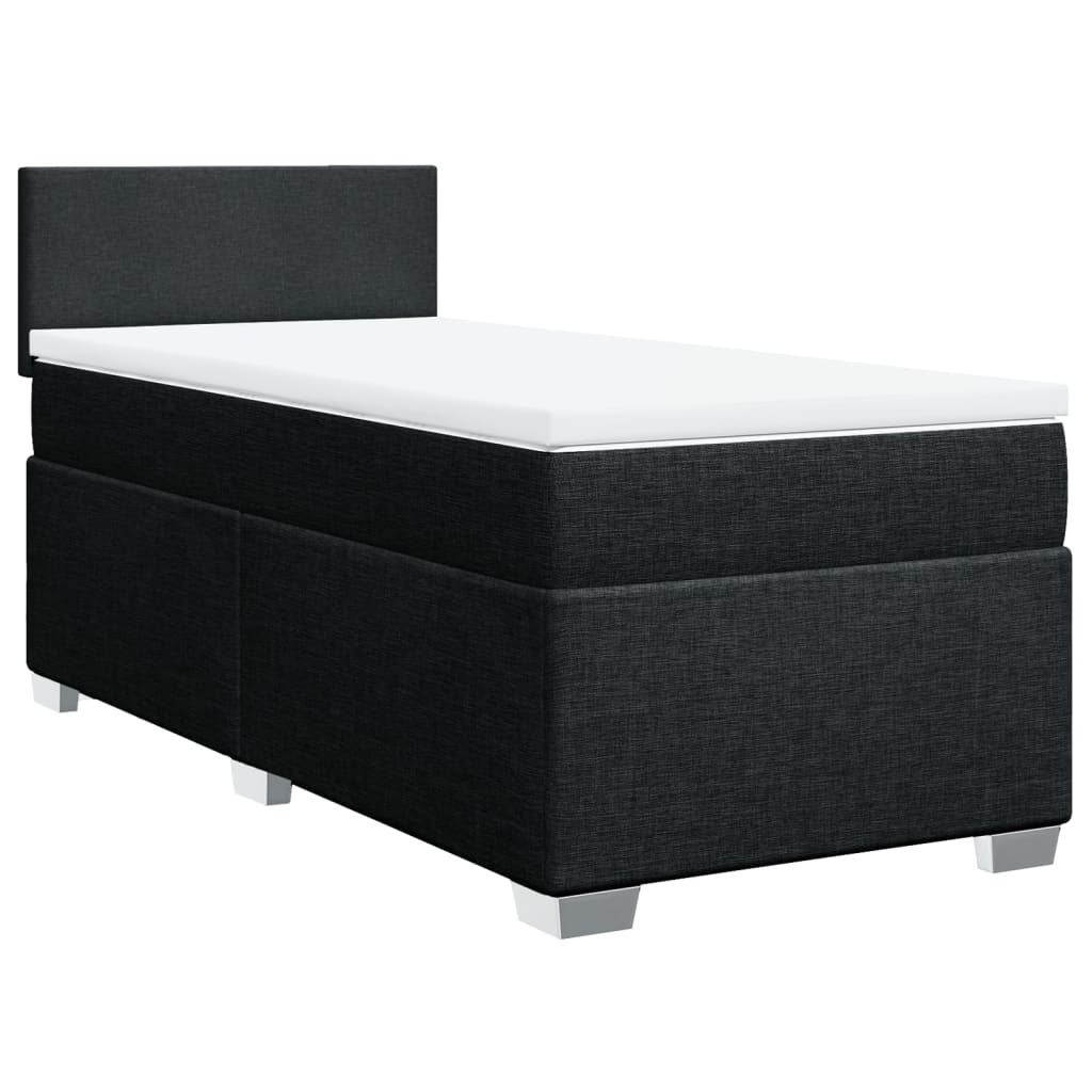 Sommier à lattes de lit avec matelas Noir 90x200 cm Tissu - XIOS