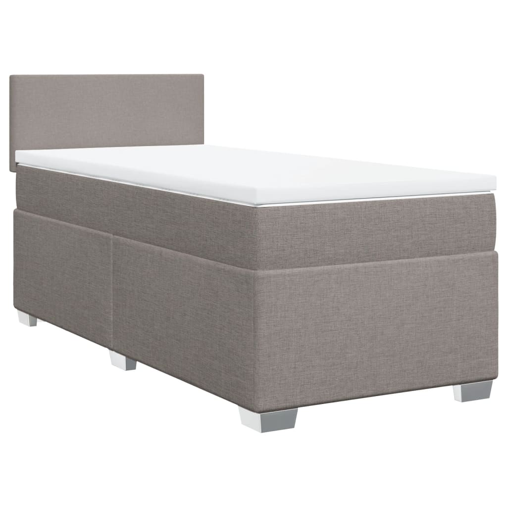 Sommier à lattes de lit avec matelas Taupe 90x200 cm Tissu - XIOS