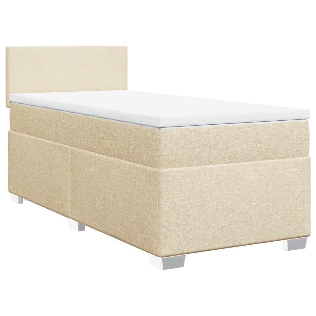 Sommier à lattes de lit avec matelas Crème 90x200 cm Tissu - XIOS