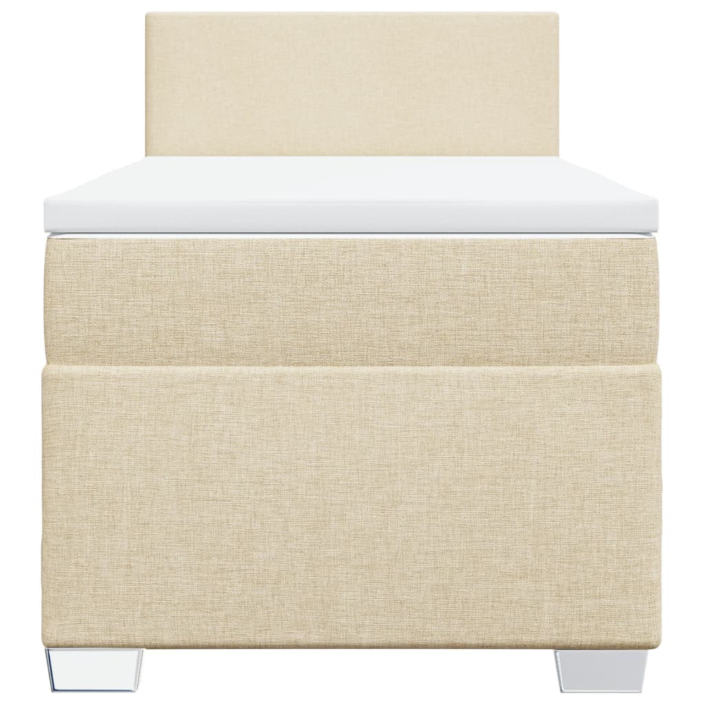 Sommier à lattes de lit avec matelas Crème 90x200 cm Tissu - XIOS