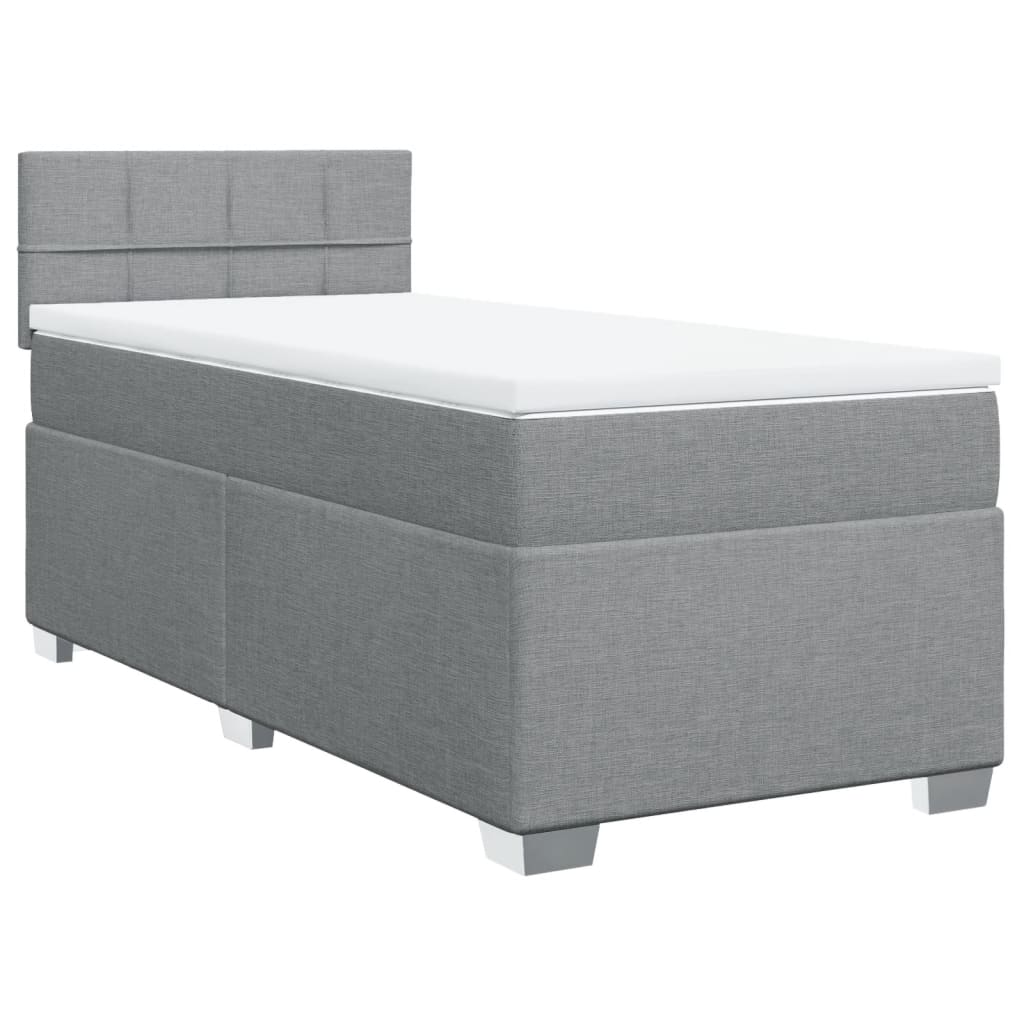 Sommier à lattes de lit avec matelas Gris clair 90x200 cm Tissu - XIOS