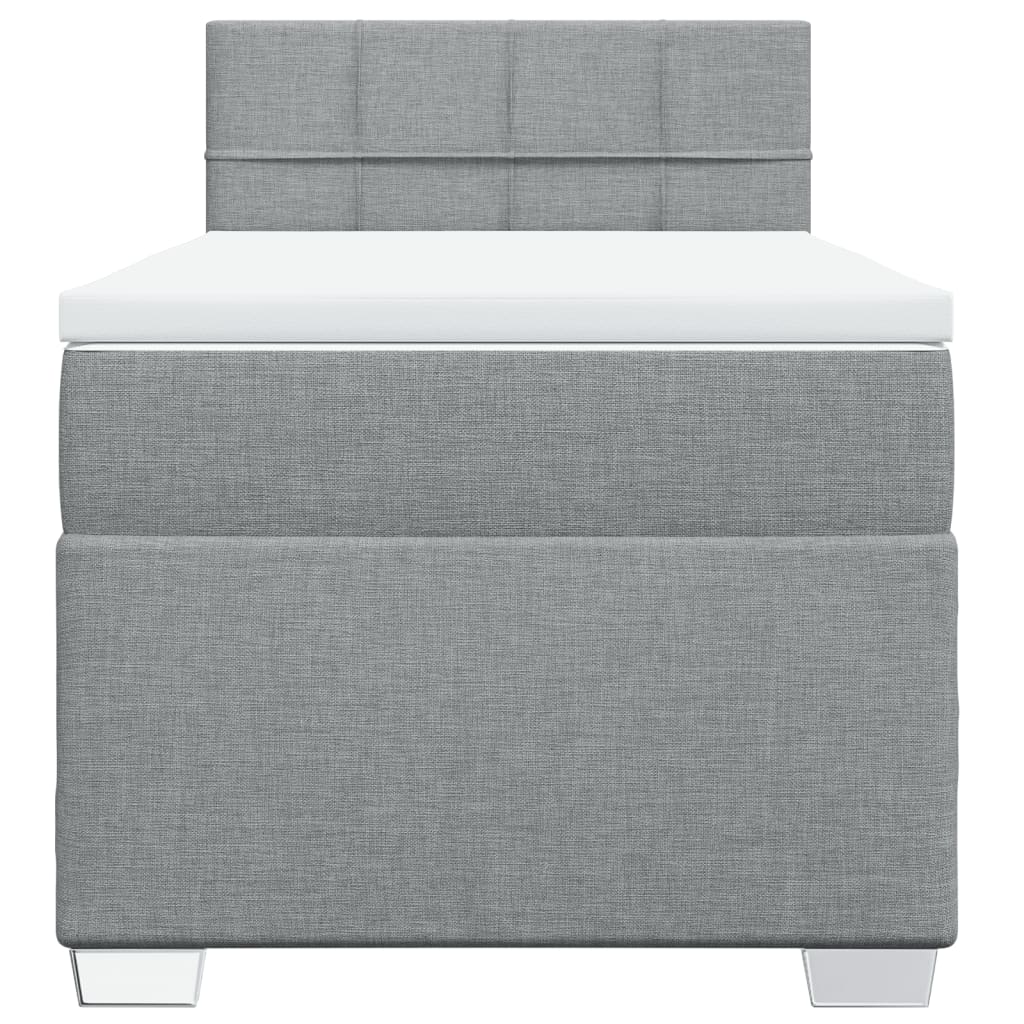 Sommier à lattes de lit avec matelas Gris clair 90x200 cm Tissu - XIOS
