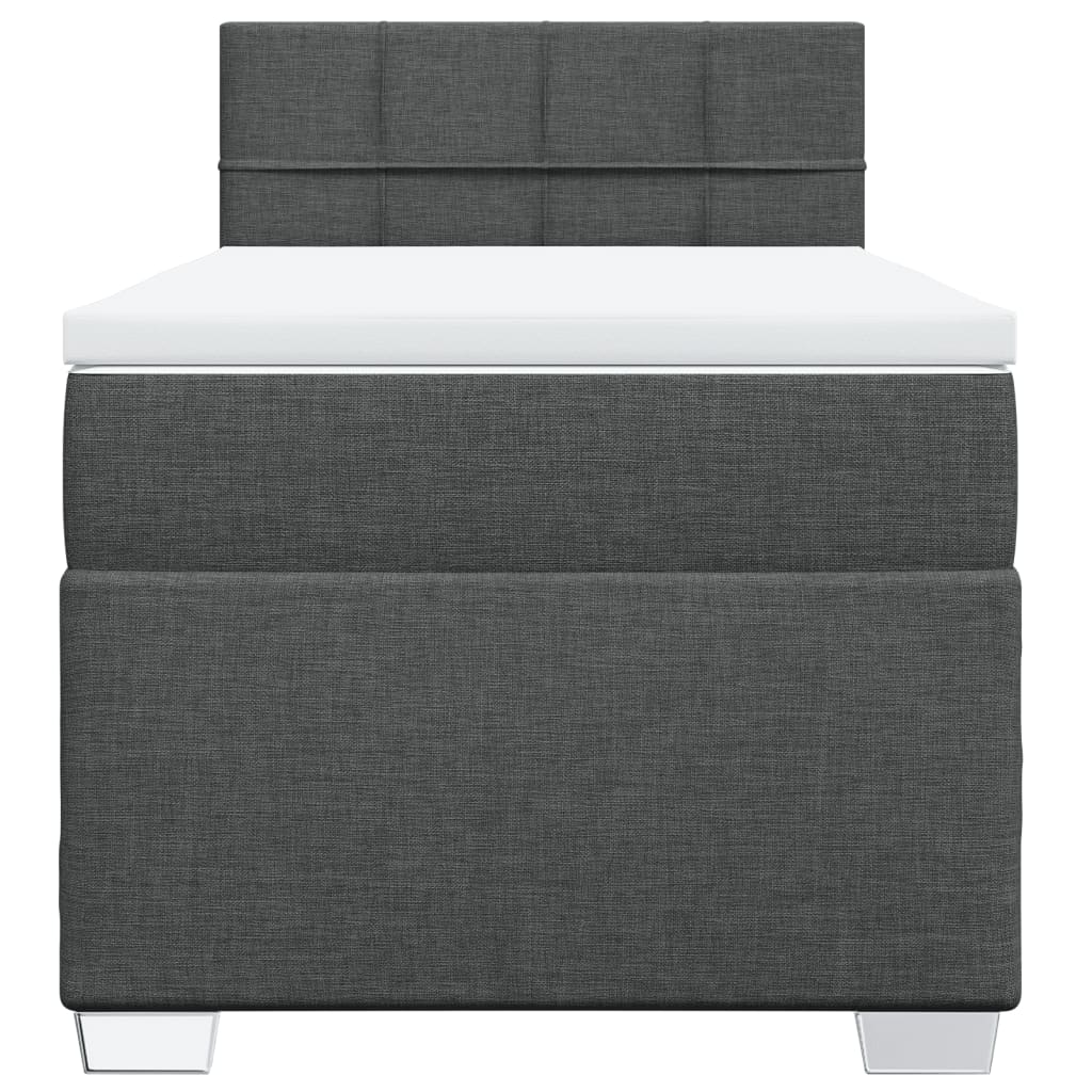 Sommier à lattes de lit avec matelas Gris foncé 90x200 cm Tissu - XIOS