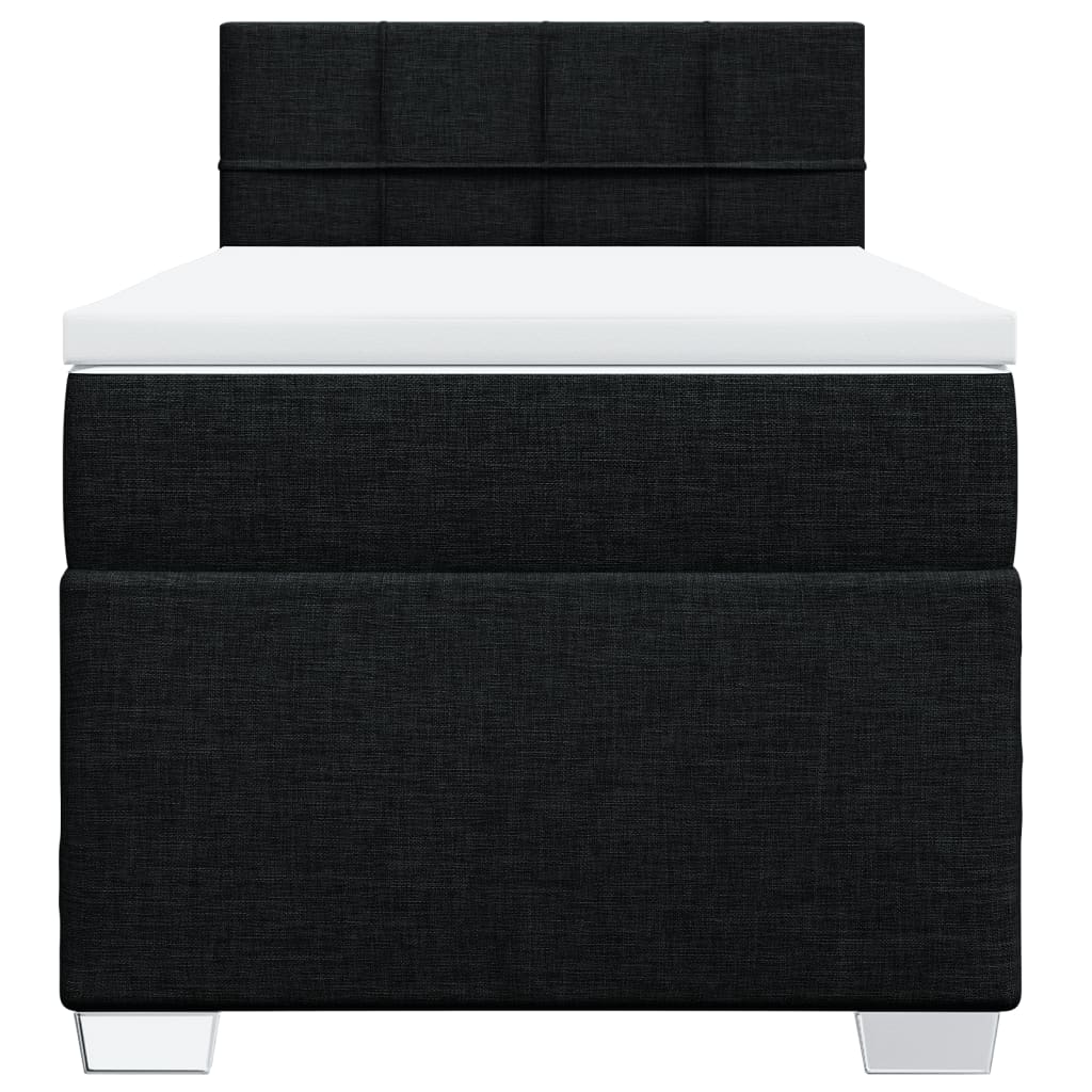 Sommier à lattes de lit avec matelas Noir 90x200 cm Tissu - XIOS