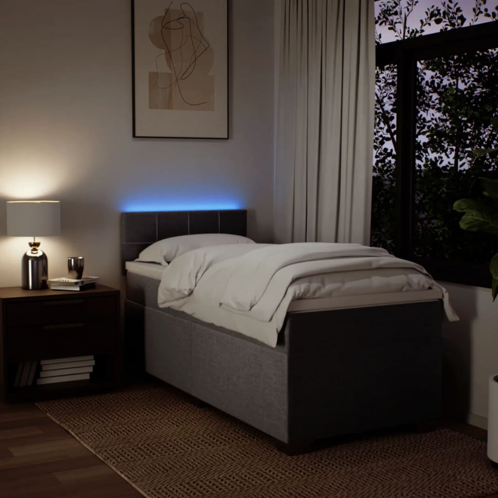 Sommier à lattes de lit avec matelas Taupe 90x200 cm Tissu - XIOS