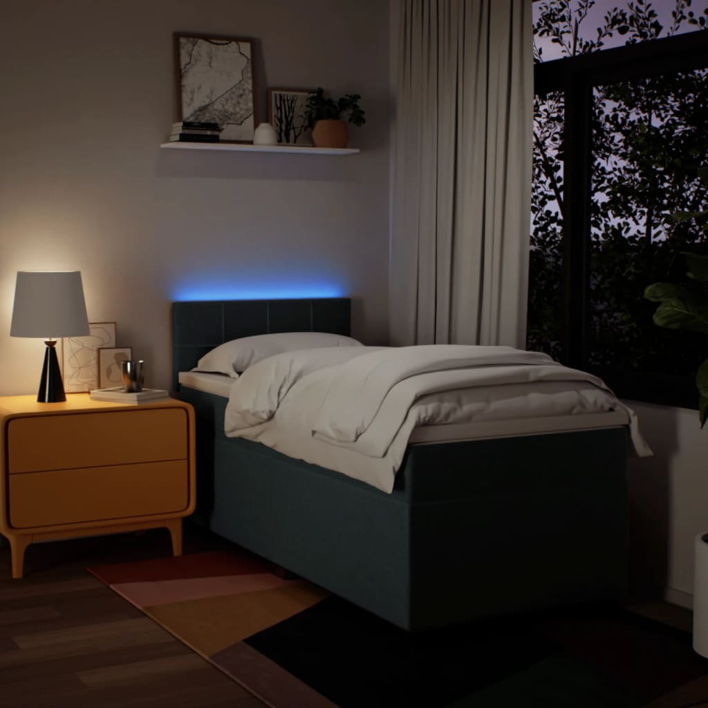 Sommier à lattes de lit avec matelas Bleu 90x200 cm Tissu - XIOS