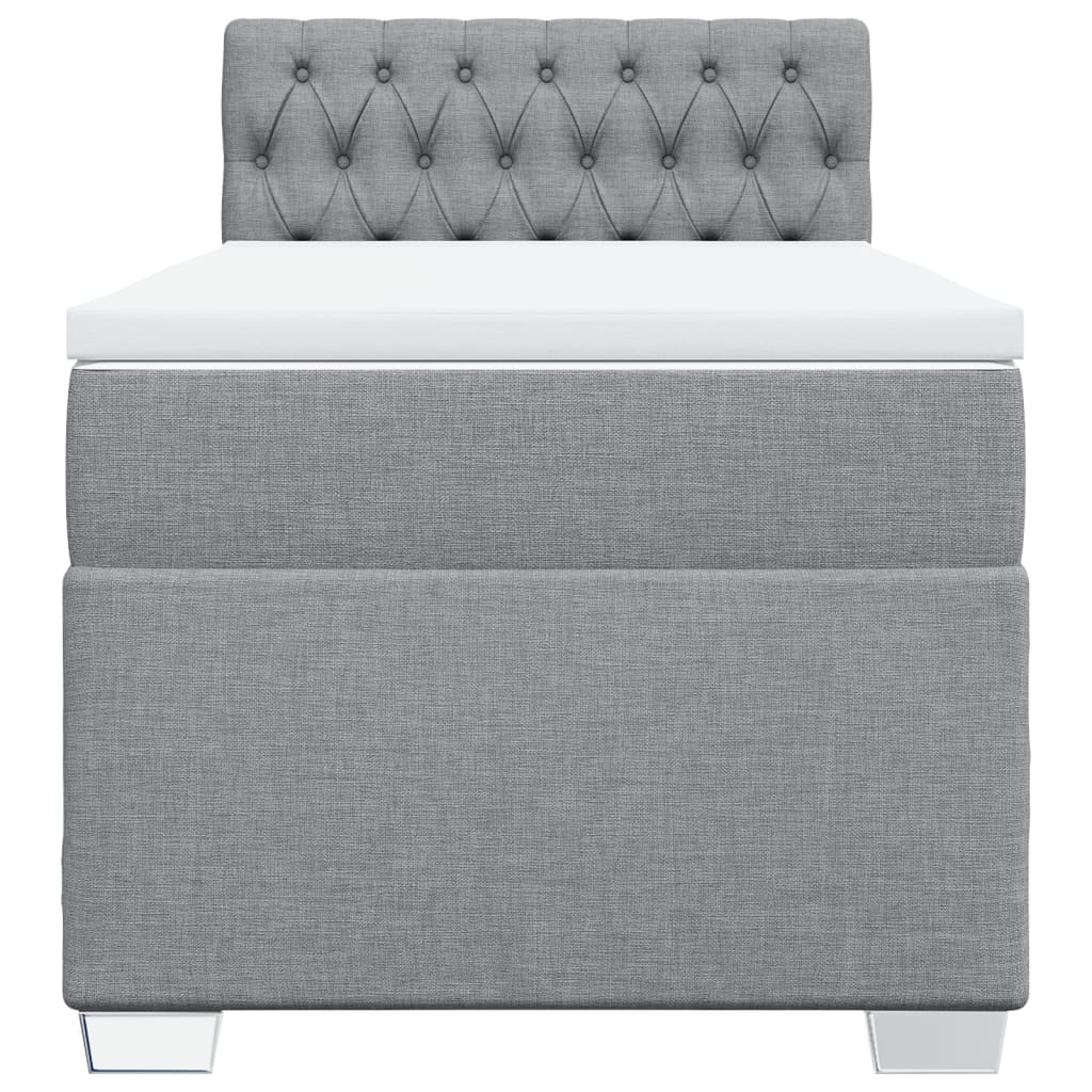 Sommier à lattes de lit avec matelas Gris clair 90x200 cm Tissu - XIOS
