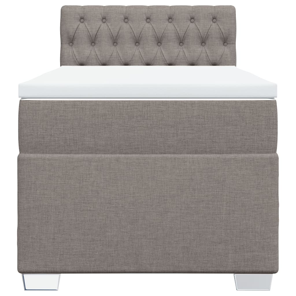 Sommier à lattes de lit avec matelas Taupe 90x200 cm Tissu - XIOS