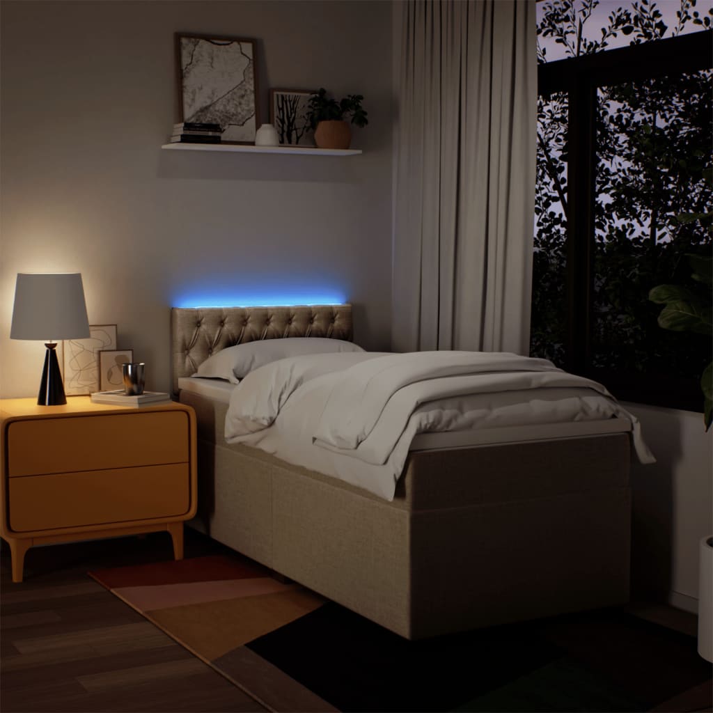 Sommier à lattes de lit avec matelas Crème 90x200 cm Tissu - XIOS