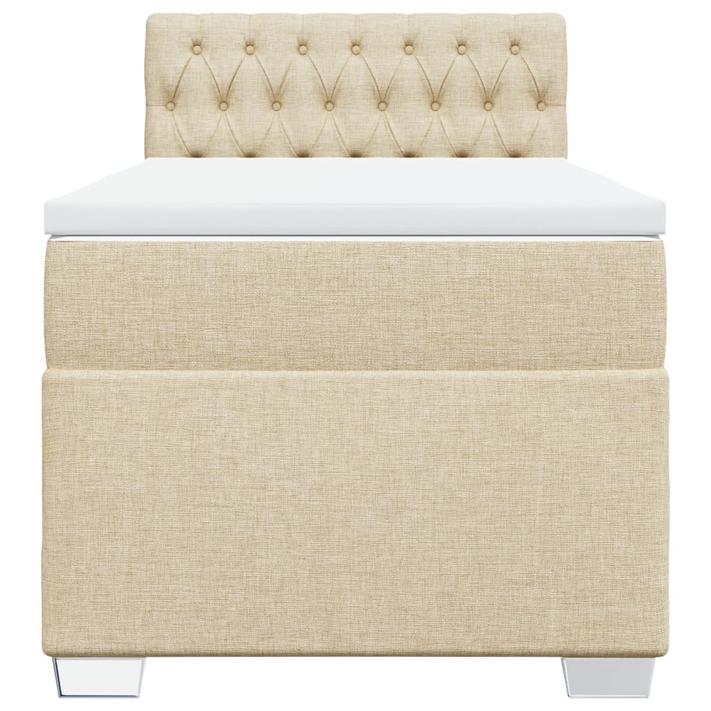 Sommier à lattes de lit avec matelas Crème 90x200 cm Tissu - XIOS
