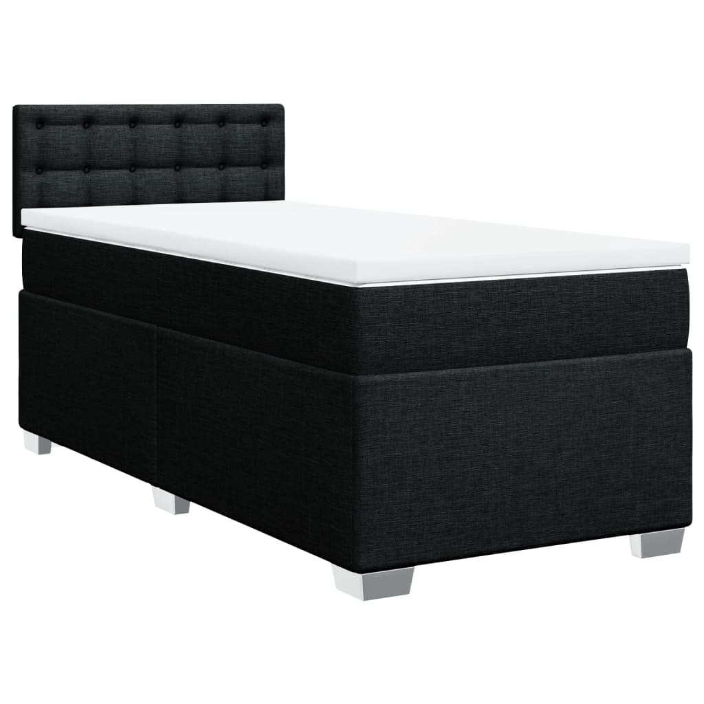 Sommier à lattes de lit avec matelas Noir 90x200 cm Tissu - XIOS