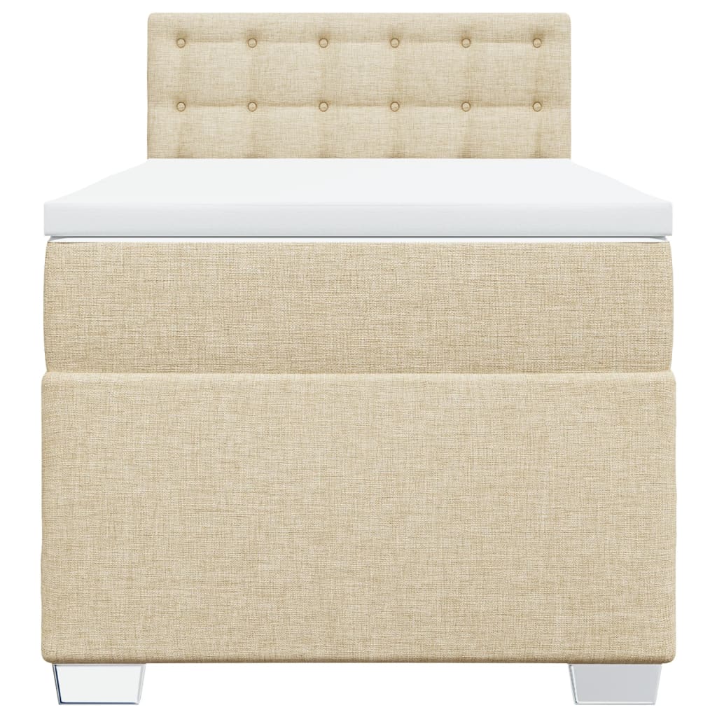 Sommier à lattes de lit avec matelas Crème 90x200 cm Tissu - XIOS